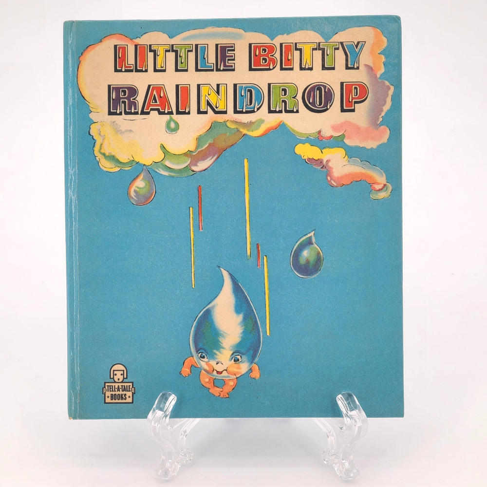 RARE LITTLE BITTY RAINDROP Vintage Children's Whitman Tell-A-Tale Book 1948 VG+